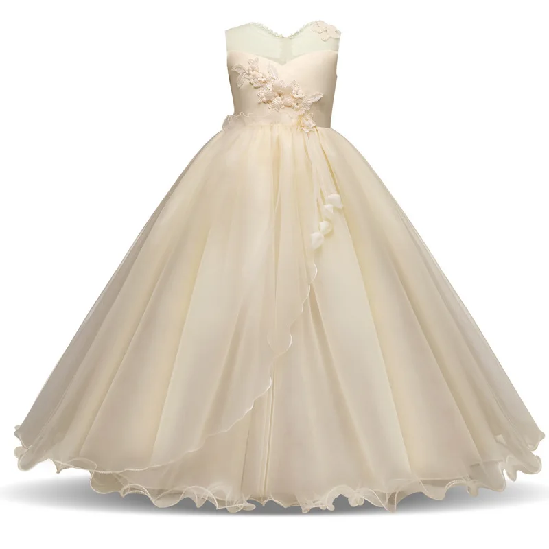 Style 19 Детское платье для девочек; летняя детская одежда; элегантные вечерние длинные платья принцессы из тюля для маленьких девочек; детские кружевные платья для свадебной церемонии - Цвет: Style 19