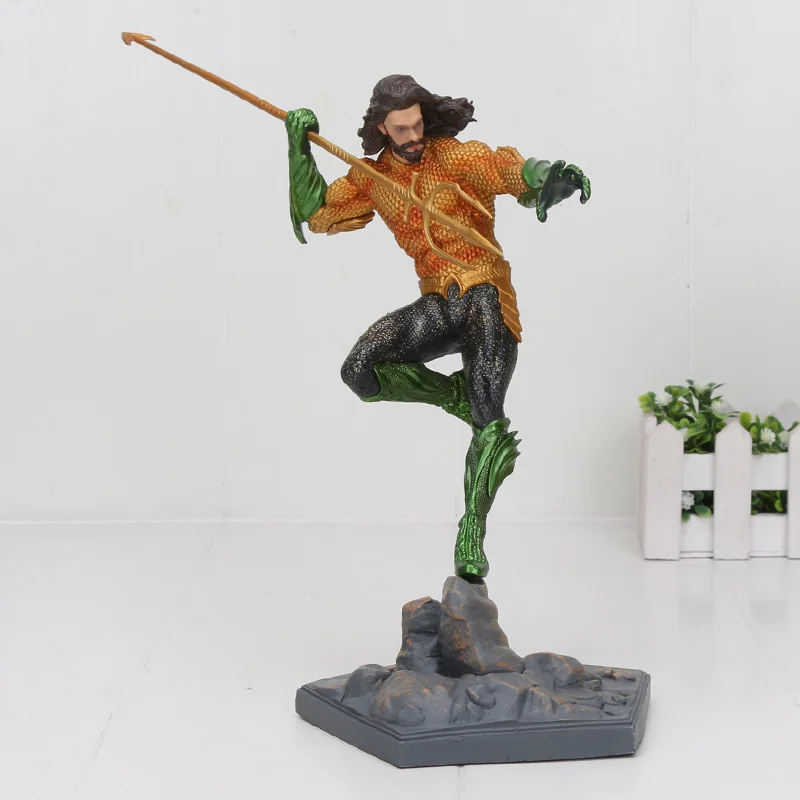 Aquaman no box Мстители Капитан Марвел 22-27 см танос Железный человек Человек-паук Дэнверс статуя ко железная Студия ПВХ Фигурки Игрушка Фигурка игрушка подарок - Цвет: Aquaman no box