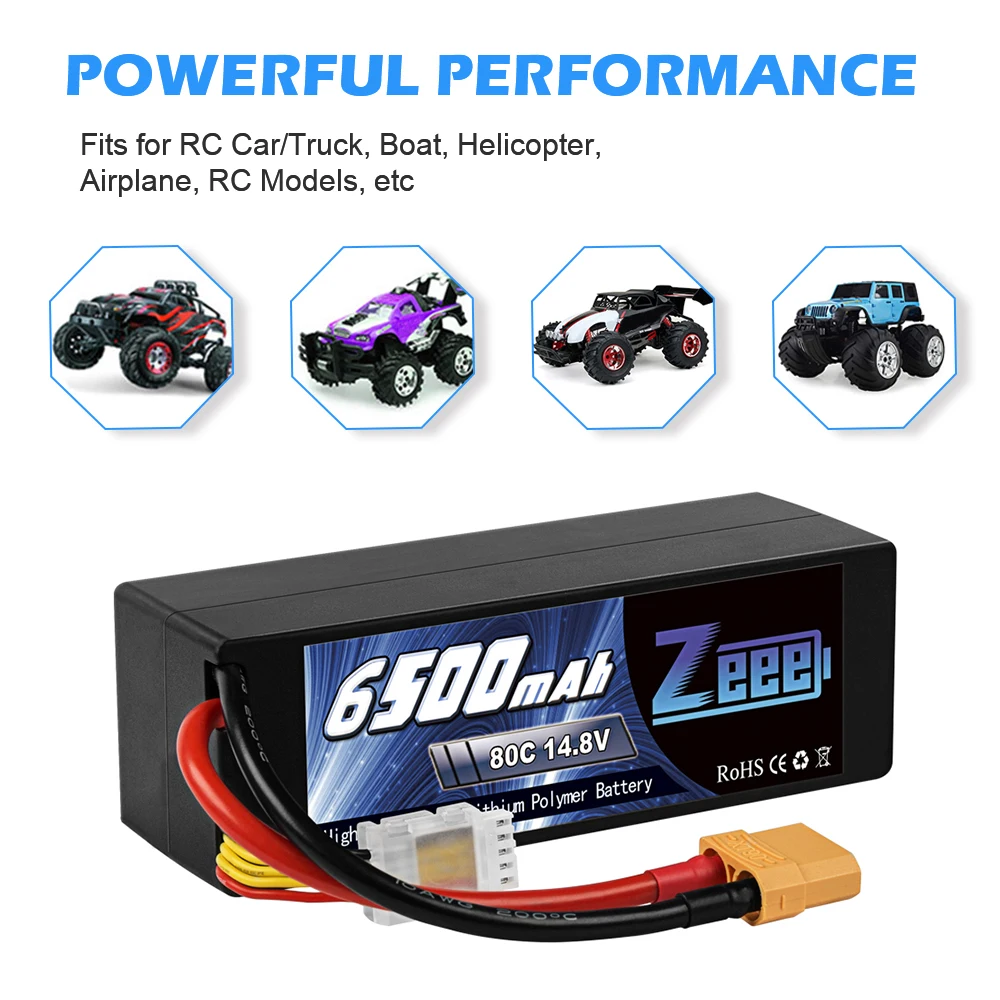 zeee 4s lipo батарея 148 v 80c 6500mah rc lipo батарея с ра