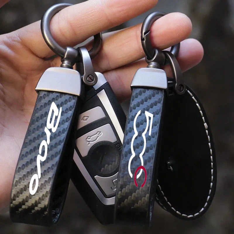 רכב מדבקת רכב Keychain מפתח מחזיק Keyring מחזיקי מפתחות רכב אביזרי עבור פיאט 500 500C 500L 500X פונטו בראבו פנדה פנדה טיפו