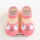 Обувь для новорожденных, удобная, нескользящая, с мультяшным рисунком, на мягкой резиновой подошве