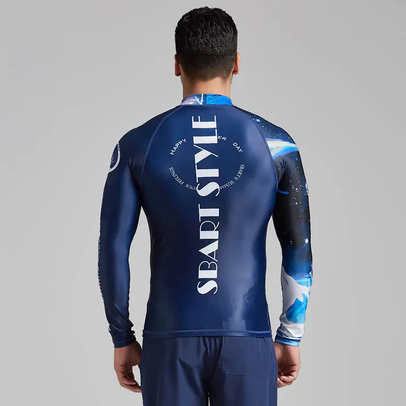 Мужская футболка с длинным рукавом и защитой от солнца лайкра UPF50|Комбинезоны| |