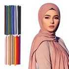 Модный модал хлопок Стандартный шарф длинная мусульманская шаль простой мягкий тюрбан галстук головная повязка для женщин африканская повязка на голову x 80 см
