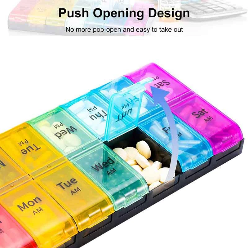 

Weekly Extra Large Pill Organizer 2 Times A Day, Am Pm Pill Organizer 7 Day, Daily Pill Box Organizer