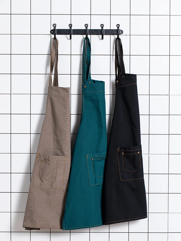Cotton Kicthen Apron Unisex Cross Back Summer Working Aprons Waterproof Oil Proof Waitress/Bartender | Дом и сад