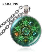 karairis vintage pentagram necklaces pendant red pagan pendant femme man necklace jewelry satanism gothic jewelry