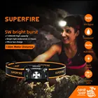 Налобный фонарь Superfire HL06, 500 лм, Перезаряжаемыйна батарейках