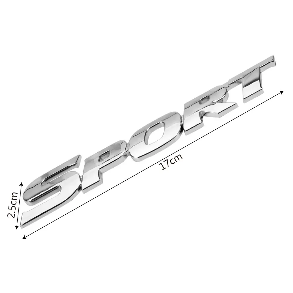 

Car-styling Universal 3D ABS Chrome Logo SPORT Emblem Badge For Toyota Highlander BMW HONDA VW KIA Auto Door Decal Car Sticker