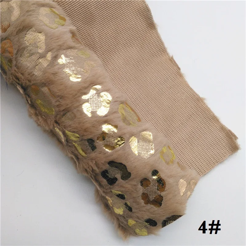4 Glitterwishcome 21X29 см A4 Размер золото печатных Леопард мех ткани листы для бантов, GM482A - Цвет: 4