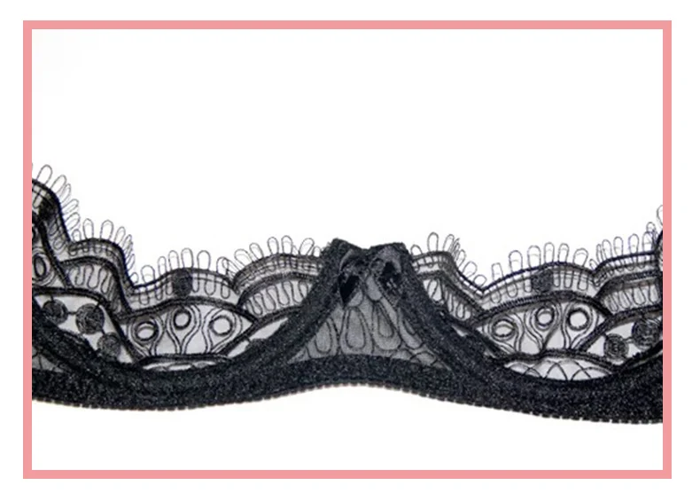 

New Sexy Lace Push Up Open Cup Bra Sets Female Underwear Sexy Lace Embroidery Thin Cup Bra and Sexy Crotchless Brief Set