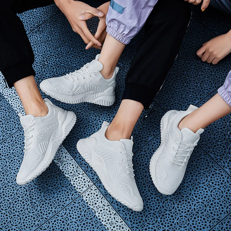 

White Sneakers Women Shoes 2021 Breathable Walking Casual Couple Shoes Plus Size 36-48 Light