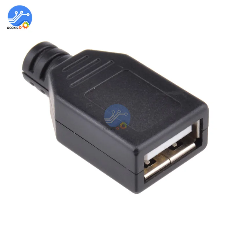 

10PCS USB 2.0 Type-A Plug 4-pin Female Adapter Connector jack Plastic Cover