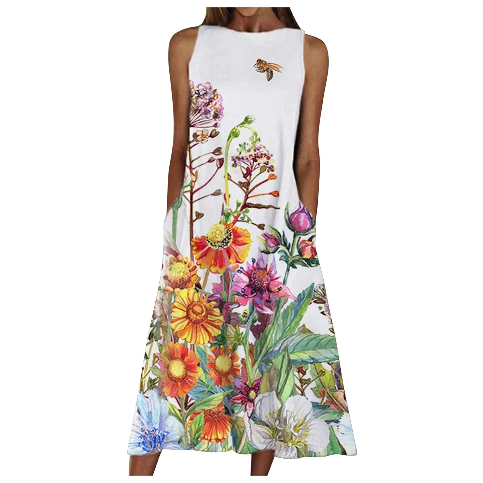 Модные платья для девочек Женская летняя обувь с круглым вырезом ботильоны Длина