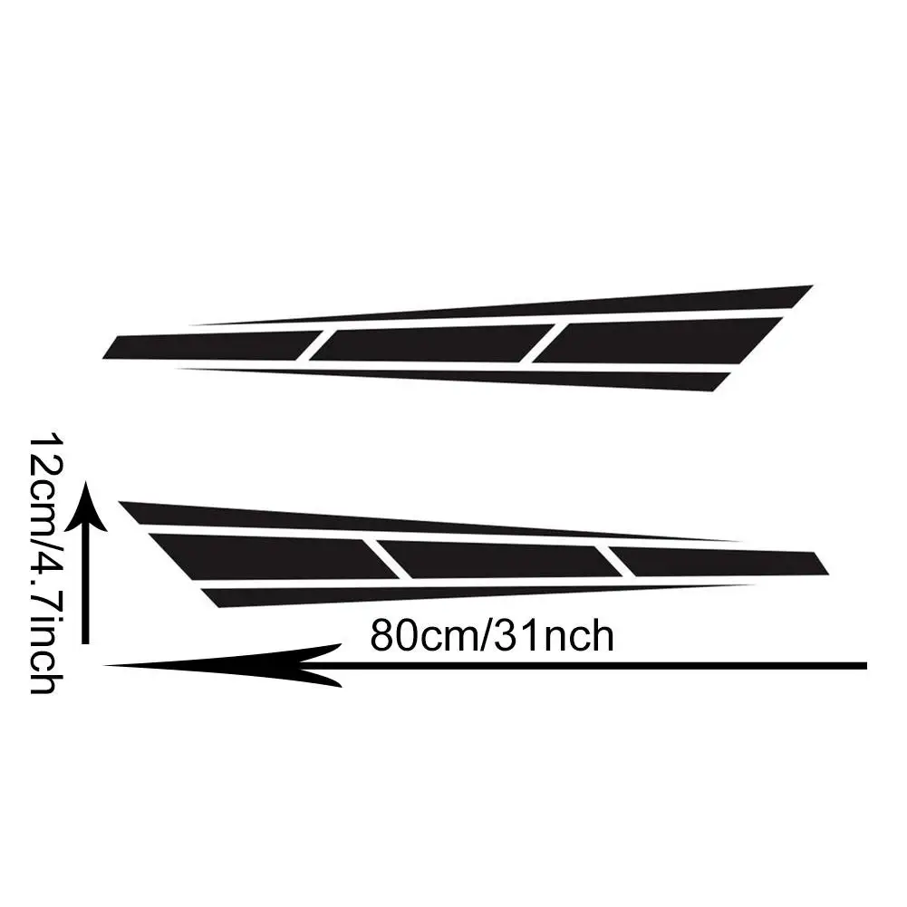 2 шт./компл. автомобиля Стикеры s черный красный гоночный спортивная полоса капот