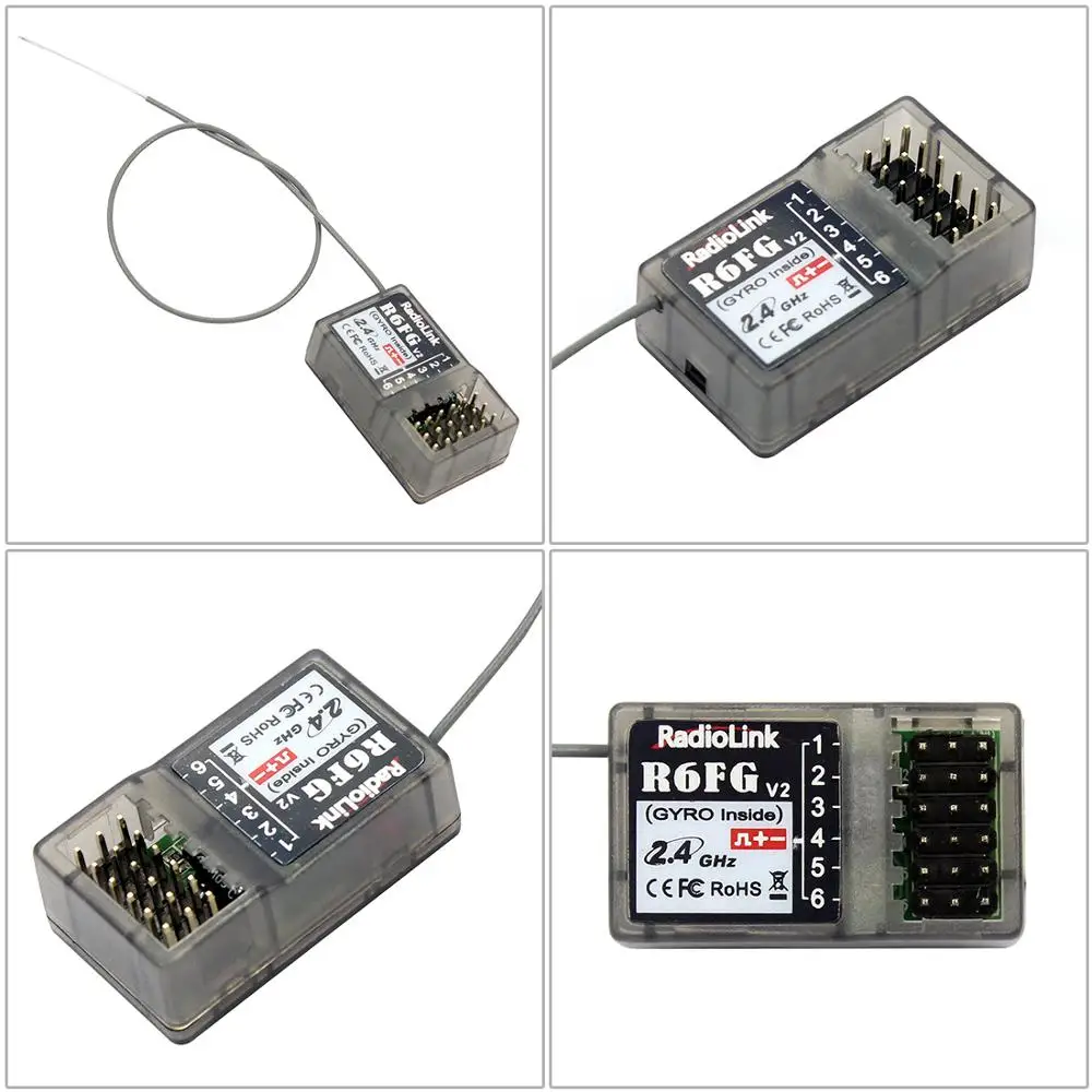 Радиоуправляемый приемник RadioLink TX RC6GS V2 2 4G 6CH с приемником R7FG/RC4GS R4FG контроллер для