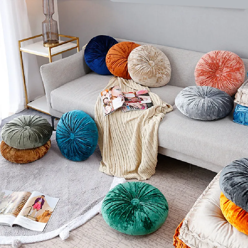 

Round Pumpkin Pillows Back Cushions Throw Pillows Pink Orange Blue Green Pillows Chic Decorative Pillows