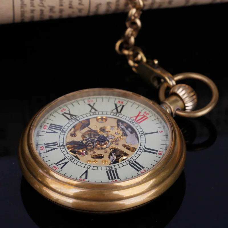New Steampunk Cool Design Gentleman Mechanical Pocket Clock Unique Manual Top String Women Men's Pendant Fob Chain