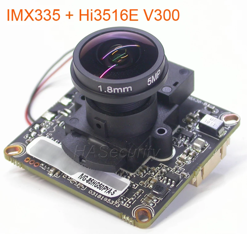 5 мегапиксельная линза рыбий глаз H.265 / H.264 1/2.8 SONY STARVIS IMX335 CMOS + Hi3516E V300 IP камера