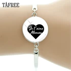 TAFREE черное сердце Je love материнская мама очаровательные браслеты love Papa Glass браслеты с кабошонами jewelrys для отца и матери NT111