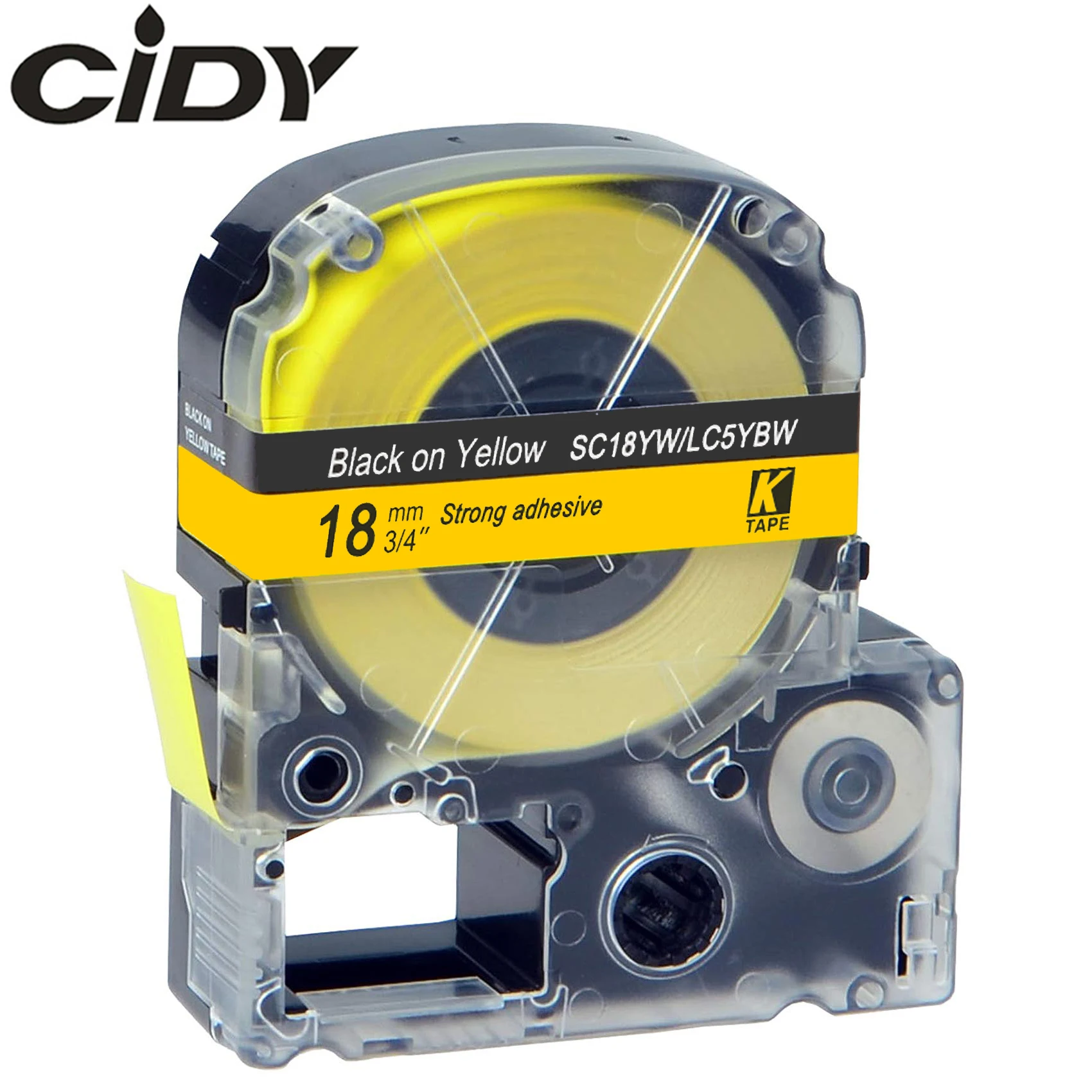 CIDY 30 шт. SC18YW/LC5YBW9 LC 5YBW Совместимость с Epson/KingJim LW 300 черный на желтом 18 мм клейкие
