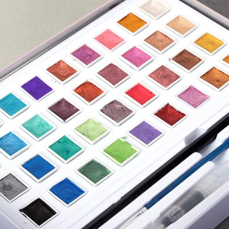 

NEW-36Color Watercolor Paint Set, Iron Box Set, Portable Watercolor Paint Art Supplies