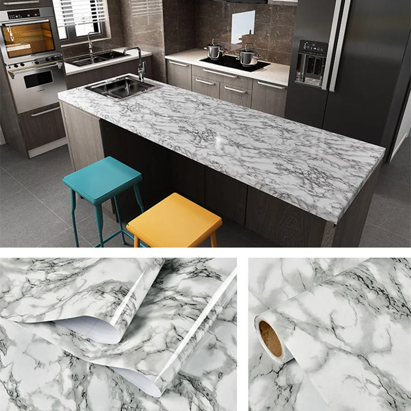 Водостойкая ПВХ наклейка на кухонный стол шкаф мебель ремонт мраморный