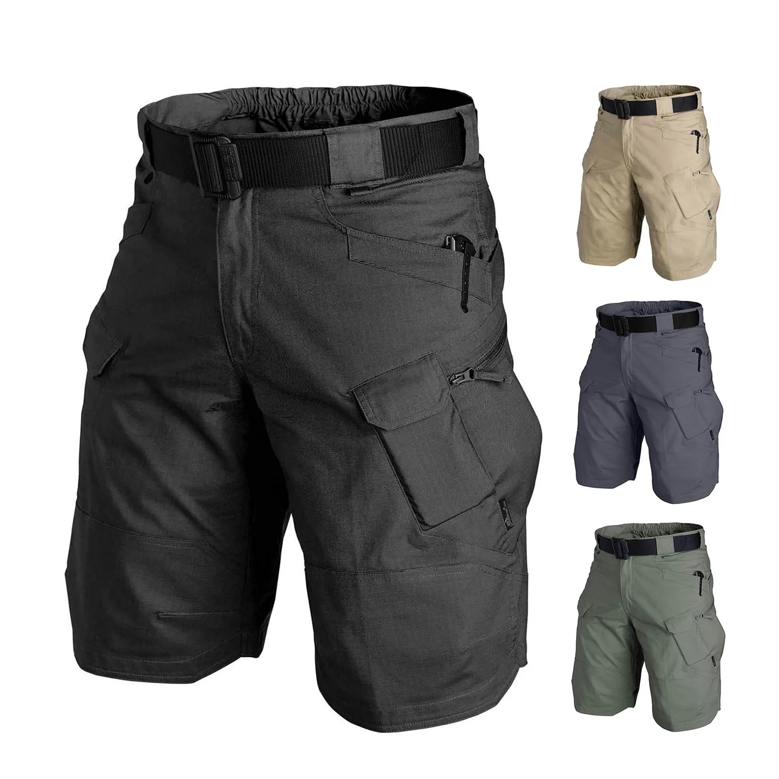 

Summer Multi-pocket Tactical Cargo Shorts Men Khaki Jogger Outdoor Waterproof Military Casual Loose Men Shorts Big Size