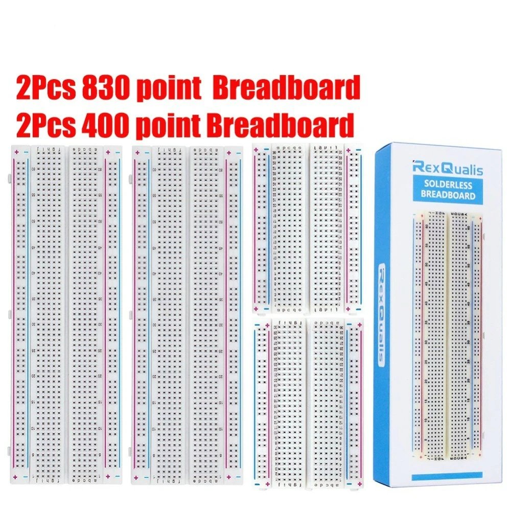4PCS Breadboards Include 2PCS 830/400 Point Solderless Prototype PCB Point Solderless Prototype for Arduino diy kit