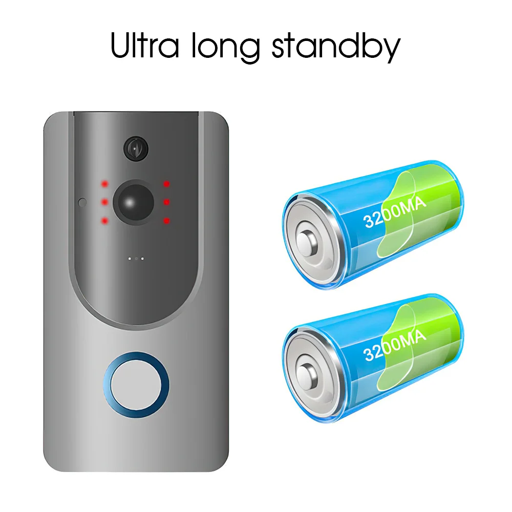 

WiFi Video Doorbell Camera Smart Home Wireless Doorbell 1080P Battery Door Bell Camera Mini Video Intercom Support 32G TF Card