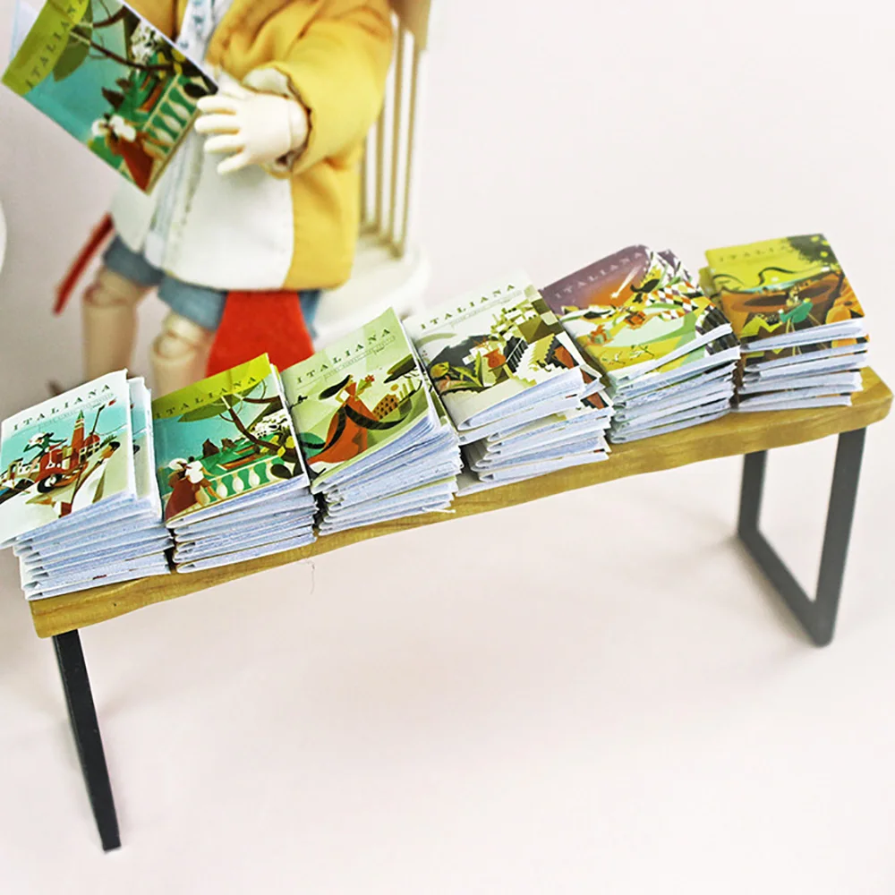 6 шт. Миниатюрные аксессуары для кукольного домика 1/12 мини-книга журналов