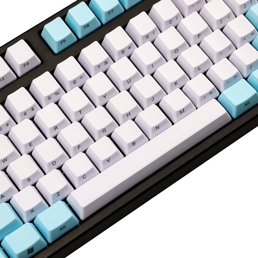 Cool Jazz белые и синие смешанные толстые клавиши PBT ANSI ISO макет 108 87 колпачки для