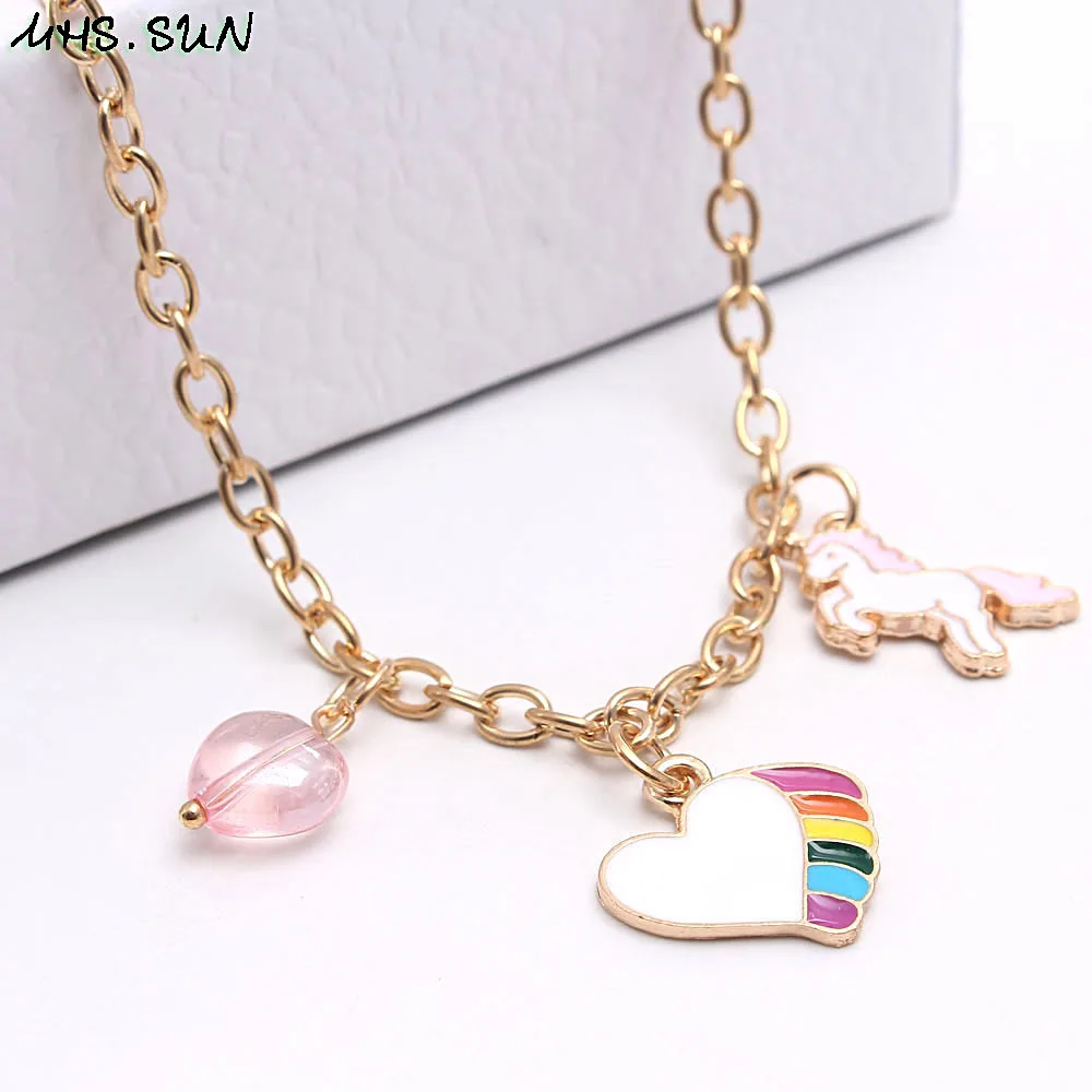 Служба. Защита от солнца с милыми сердечками/единорог Кулоны из нержавеющей