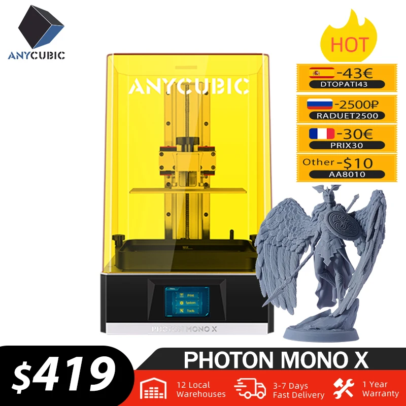 

ANYCUBIC Photon Mono X 3d Printer 8.9''4K Monochrome LCD Huge Build Volume Support APP Remote Control 3d drucker impresora 3d