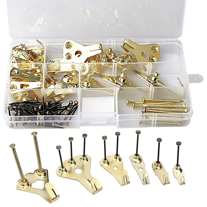 130Pcs Picture Hooks Heavy Duty Hangers Frame Wall Nails Hanging Kit 10-100 Lbs | Дом и сад