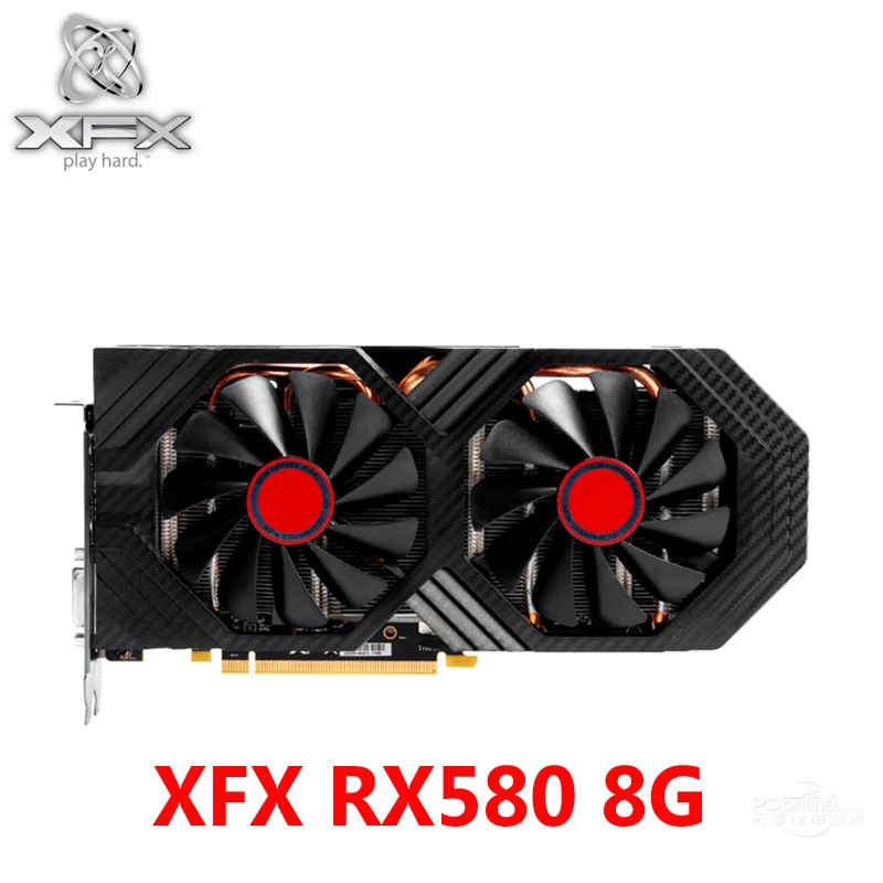 XFX RX 580 8 Гб видеокарта 256Bit GDDR5 видеокарты для AMD 500 серии VGA карты RX580 8GB DisplayPort HDMI DVI