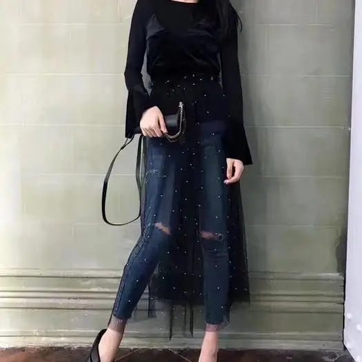 Женская длинная фатиновая юбка Clobee повседневная элегантная трапециевидная для