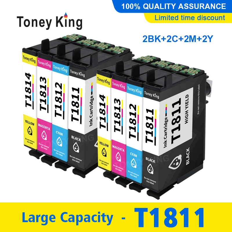 

Ink Cartridges Compatible for EPSON 18XL T1811 T1801 Cartridge XP312 XP205 XP225 XP212 XP215 XP302 XP412 XP402 XP415 Printer