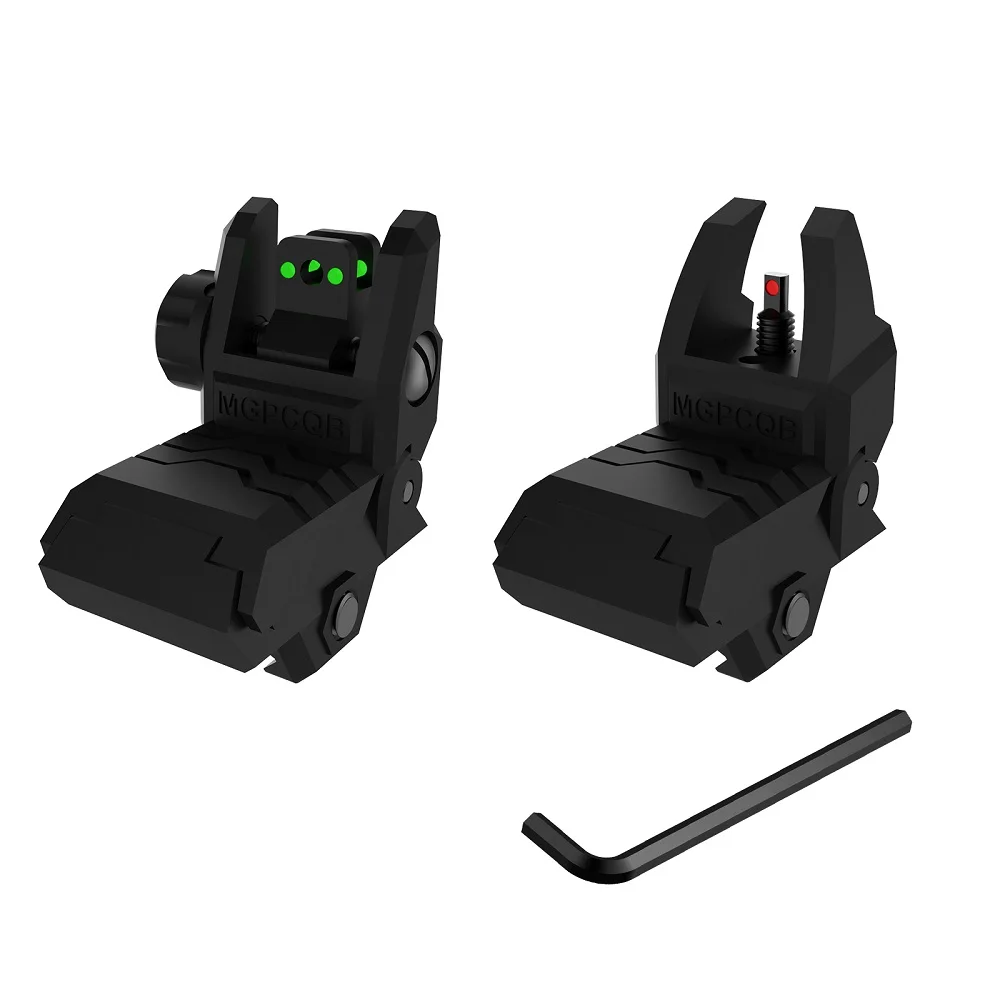 

Tactical Fiber Optics Iron Sights Flip-up Front and Rear Sights Fiber Sights Back up Sight KS0057