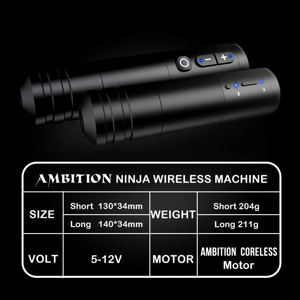 Ambition Ninja портативная беспроводная тату-ручка мощный Бессердечный двигатель