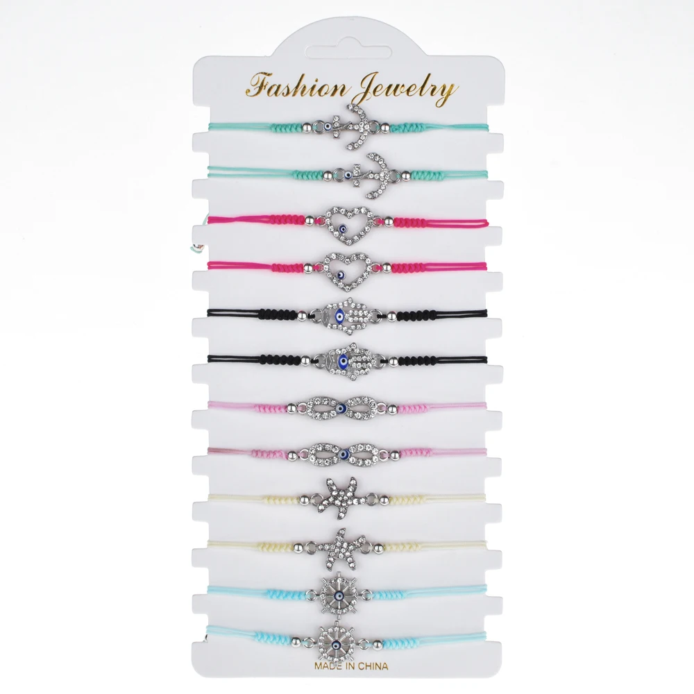 12 шт./лот Набор браслетов с жемчугом разноцветный Круглый браслет блестками