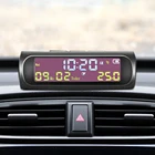 Автомобильные цифровые часы на солнечной батарее, автомобильные аксессуары AN01 AN02 TPMS с ЖК-дисплеем, уникальные детали, портативные украшения для автомобиля