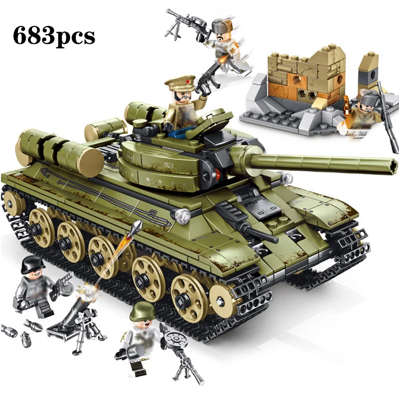 683 шт. DIY assembly WW2 Tank серии строительные блоки модель военные фигурки игрушки