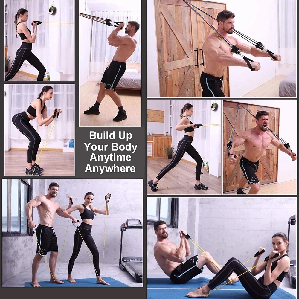 Эспандеры 11 шт./компл. эластичные ленты 150 фунтов для фитнеса тренировок