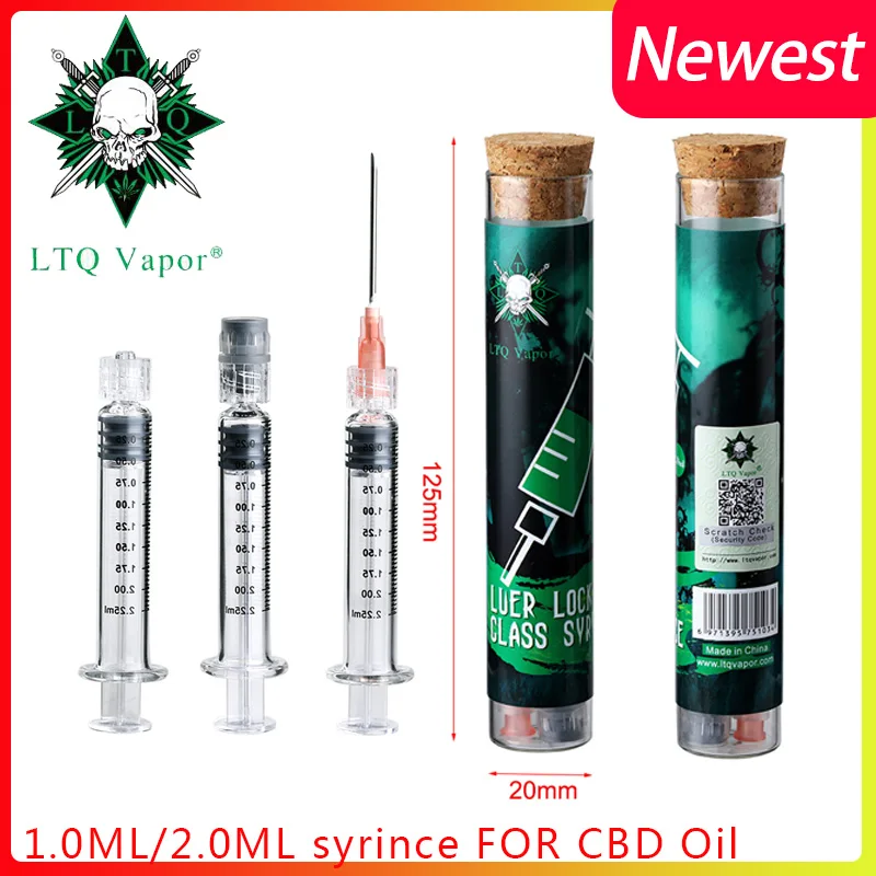 Аксессуары для Vape LTQ VAPOR glass syrince 1 0 мл/2 мл CBD Oil Luer аксессуары замка DIY Инструменты RDA