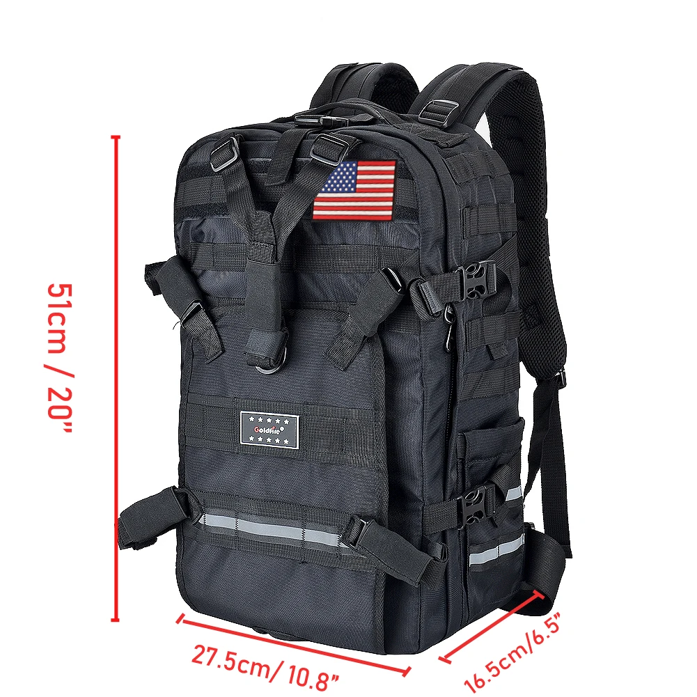 Черный водонепроницаемый рюкзак для мотошлема водителей с военной системой Molle