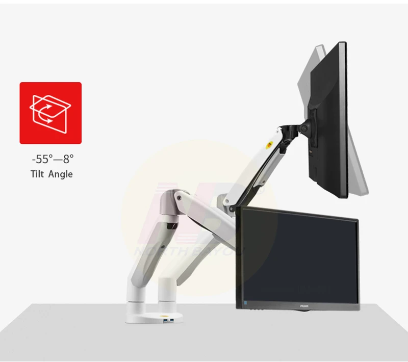 Держатель для монитора из алюминиевого сплава 22 32 дюйма 2 порта USB 3 12 кг|monitor holder
