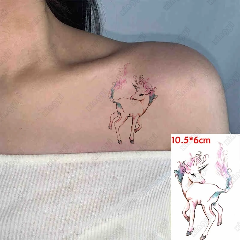 Водостойкие временные тату-наклейки лошадь Пегас животные крыло птица белка