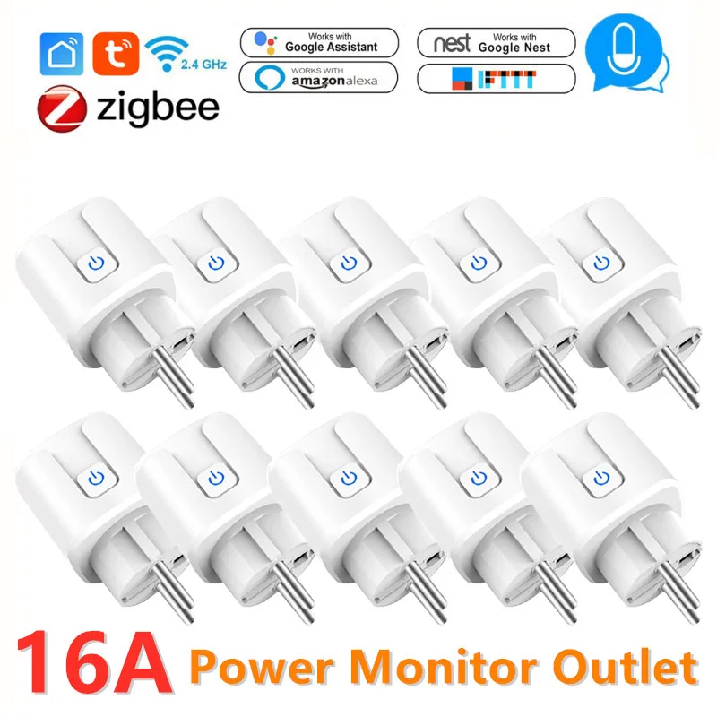 Интеллектуальный выключатель Zigbee штекер адаптера переменного тока 16A пульт