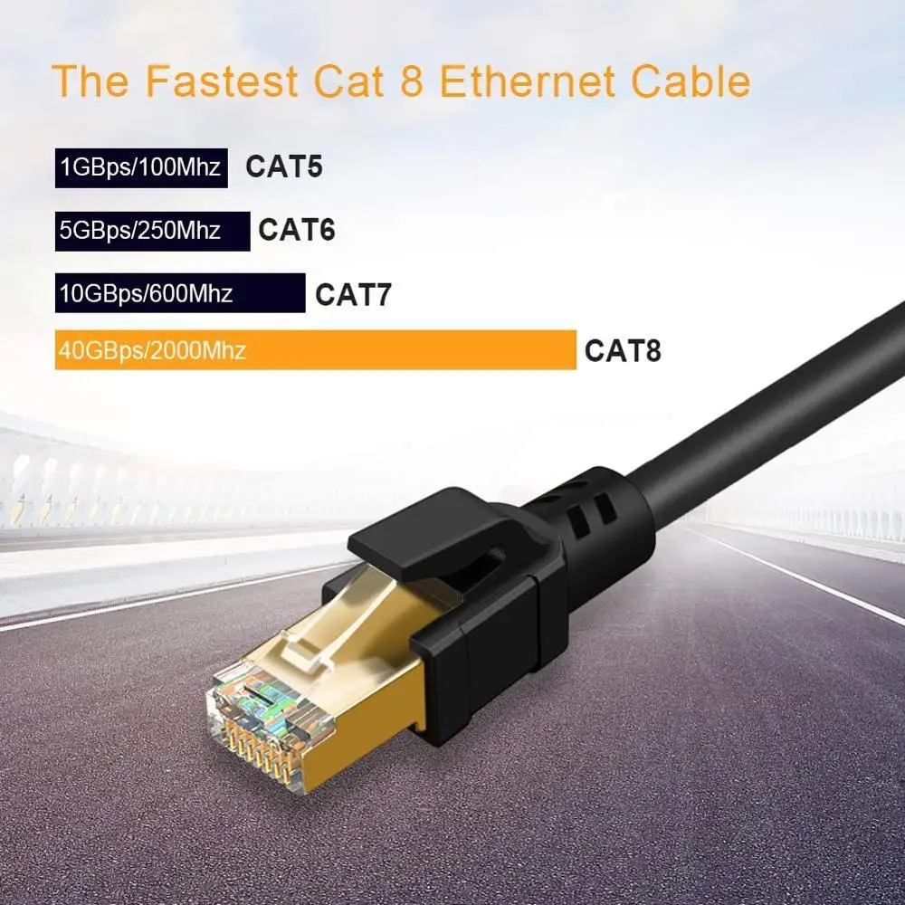 Cat 8 Ethernet кабель сетевой патч корд 40 гигабит 2000 МГц SFTP Интернет RJ45
