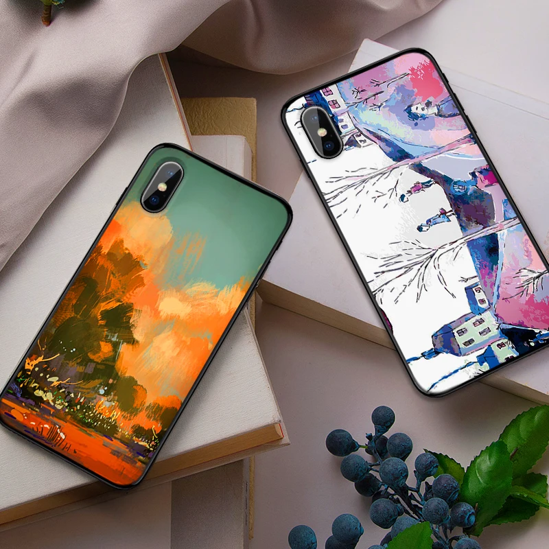 Маленький город или деревню для iPhone 6 6S 7 8 Plus X XS XR Max 5 5S TPU Мягкий защитный чехол